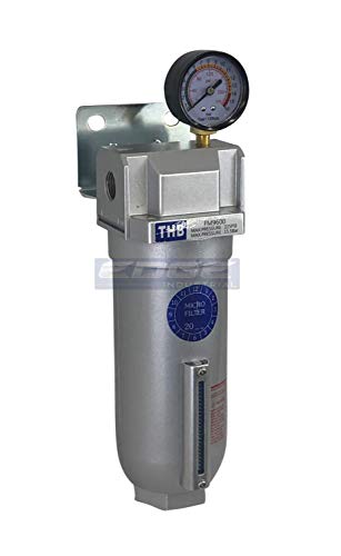 HEAVY DUTY INDUSTRIAL GRADE COALESCING FILTER WITH 0.01u MICRON ELEMENT, 11oz METAL BOWL, REMOVES 99.98% MOISTURE, VAPOR AND OIL FROM COMPRESSED AIR LINES, MANUAL DRAIN (1" NPT, 11oz BOWL) - style: 1" NPT, 11oz BOWL