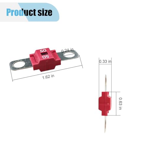 2PCS AMI/Midi Fuse Holders with 50A Fuses, High Current Fuse Holder with Cover, Automotive Fuse Holder, and Bolt-On Fuses for Cars, Buses, Caravans, Trucks, Construction Vehicles (50A) - style: 50A