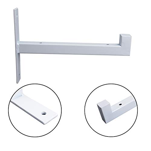 OVOV 2 Pack Heavy Duty Shelf Brackets 8 Inch Metal Shelf Supports White - color: White, size: 8 Inch