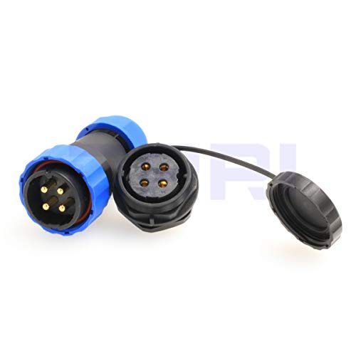 Chassis Panel Mount HE29 4 Pin 28mm Threaded Cable Plastic Connector Waterproof IP68 (4 pin) - size: 4 pin