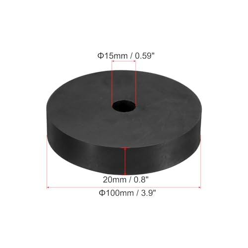 PATIKIL Multi Purpose Rubber Spacer, 4 Pcs 3.9"OD 0.59"ID 0.8"Thickness Neoprene Round Anti-Vibration Isolation Pads Isolator Rubber Bushings Spacer Washer for HVAC Bolts Car Accessories - size: 3.9"OD 0.6"ID 0.8"Thickness