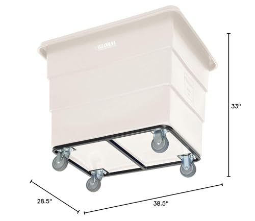 Global Industrial 12 Bushel Plastic Bulk Box Truck, Steel Base, White - color: White
