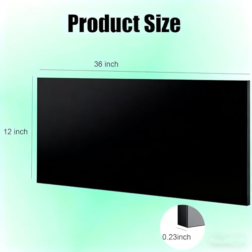 HDPE Sheet 1/4-12" x 36" High Density Polyethylene Sheets with Protective Film 1/4 Thick HDPE Plastic Sheet Board Solid Plastic Block for Flat Panel DIY Projects Machining Home (Black) - color: Black, size: 12“x36"x1/4"