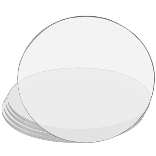 Hitefu Clear Circle Acrylic Sheets, 5 Inch, 10 Packs, 3mm Thick - size: 5 Inch