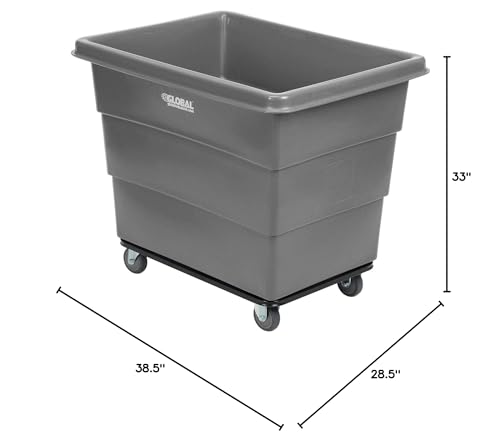 Global Industrial 12 Bushel Plastic Bulk Box Truck, Steel Base, Gray - color: Gray