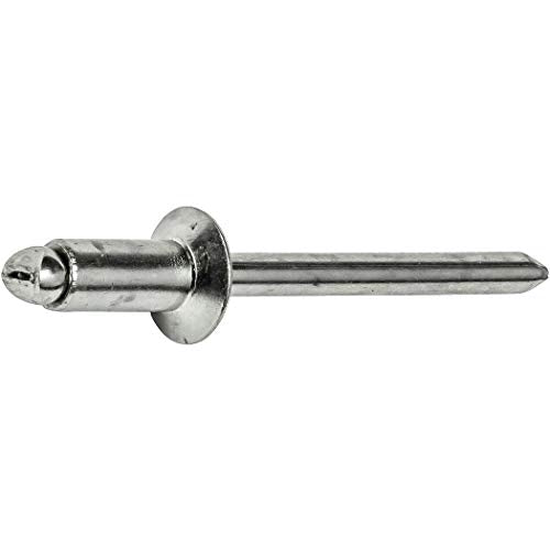 Fastenere Pop Rivets - 1/8" x 1/4" (100 pcs) Heavy Duty, Open-End, Stainless Steel, Dome-Head Blind Rivets, Corrosion-Resistant, High Tensile & Shear Strength, 4-4 Gap .188" - .250" - size: 1/8" x 1/4" (4-4) (100 Pack)