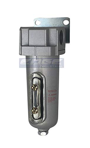 HEAVY DUTY INDUSTRIAL GRADE IN LINE DESICCANT AIR DRYER FOR COMPRESSED AIR COMPRESSORS, WITH METAL BOWL, SIGHT GLASS, WALL BRACKET AND 2 BAGS DESICCANT BEADS (1/2" NPT) - style: 1/2" NPT