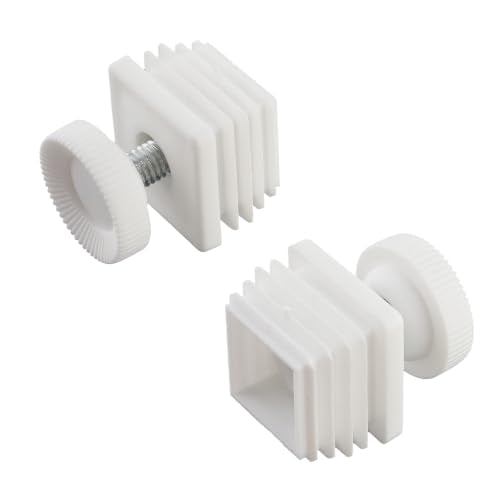 Antrader M8 Thread White Adjustable Leveling Feet w 30mm Square Tube Insert - color: White,d28xm8, size: 30x30mm