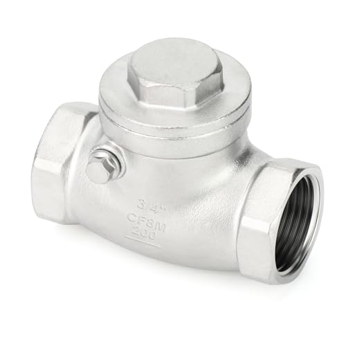 TAISHER 1PCS 304 Stainless Steel 3/4" Female Swing Check Valve,Backflow Prevention, One Way Check Valve CF8 WOG 1000 - size: 3/4"(Swing)