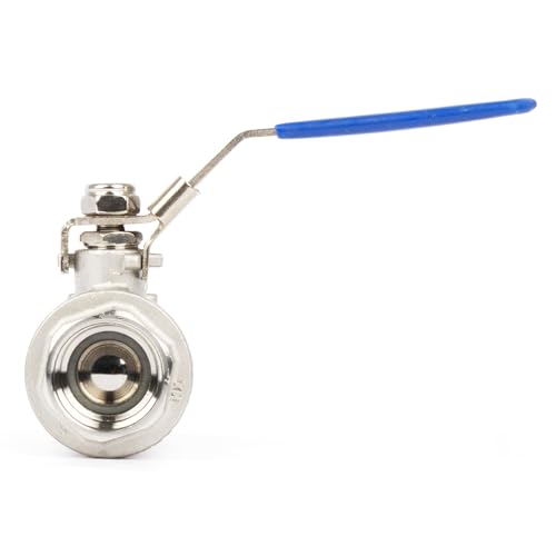 U.S. Solid 1" Lockable Ball Valve – 304 Stainless Steel, Full Port, 1000 WOG, Heavy Duty, Corrosion-Resistant, Female NPT for Water, Oil, Gas, Industrial & Home Use - size: 1 Inch