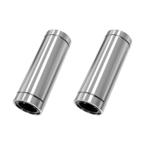2PCS LM10LUU Linear Ball Bearings, 10mm Bore Dia, 19mm OD, 55mm Length with Double Side Rubber Seal Linear Rail for CNC,3D Printer - size: LM10LUU Size 10x19x55mm