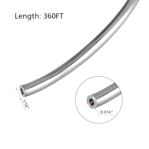 316/316L Stainless Steel Seamless Coiled Tubing 1/16" OD × 0.014" Wall × 360 ft Length Bright Annealed ASTM A269 - size: 1/16" OD × 0.014" Wall × 360 ft