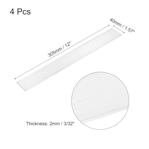 MECCANIXITY 4 Pcs Square Aluminum Flat Bar, 1/16" (2mm) Thick x 1 9/16" (40mm) Width x 12" (305mm) Long 6061 Aluminum Flat Plate Solid New Mill Stock Silver for Industrial Building - size: 1/16"(2mm)x1 9/16"(40mm)x12"(305mm)