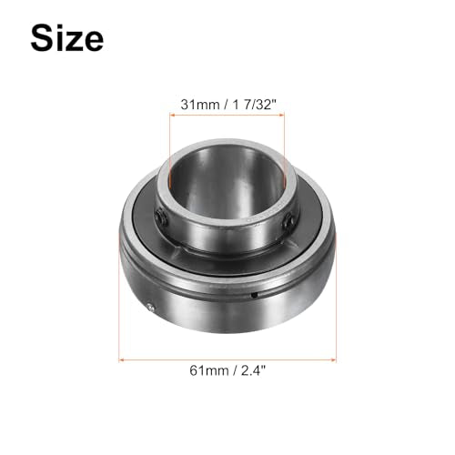uxcell 2pcs UC206-20 Pillow Block Bearings 1-1/4" Bore Bearing Units Chrome Steel (GCR15) Flange Mounted Bearing Housing with Wrench - size: UC206-20 (ID 1 1/4")