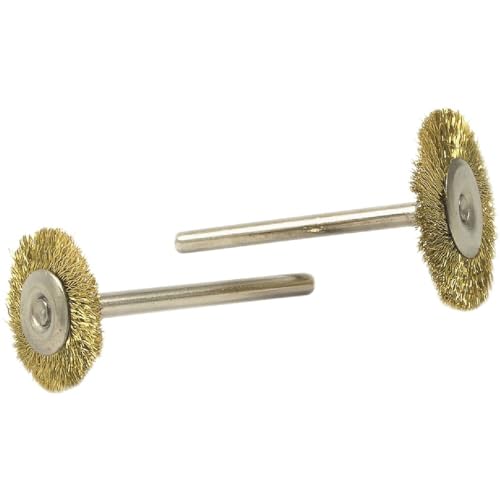 Forney 60213 1-Inch and 3/4-Inch, Brass Brush Set with 3/32-Inch Shaft, 2-Piece