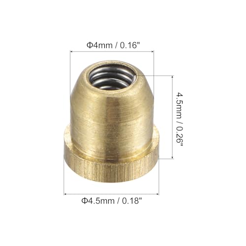 uxcell Brass Push Button Flange Grease Oil Cup 4mm Ball Oiler for Lubrication System 12Pcs - size: 4mm