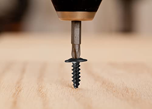 (200 pcs) Wensilon #10×1" Black Phillips Truss Head Wood Screws Quick Metal Self Tapping - color: Black, size: #10x1"