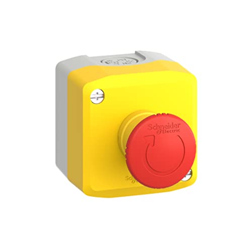 Schneider Electric Yellow Station - 1 red Mushroom Head pushbutton Ø40 Turn to Release 1NO+1NC - style: 1 NC