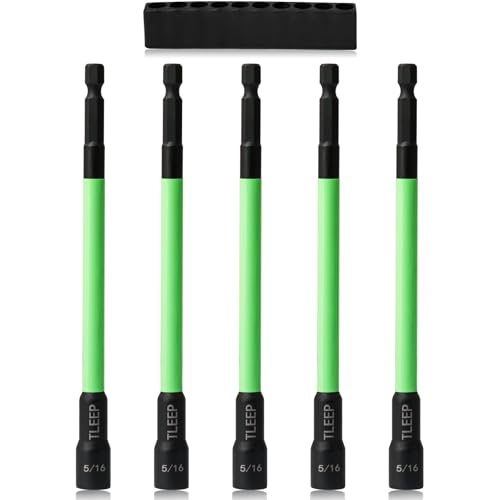 150mm 5/16" Magnetic Nut Driver Set for Impact Drill, 1/4" Hex Shank - size: E.5/16"