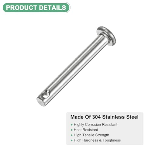 M METERXITY 20Pack Single Hole Clevis Pins, M3 x 25mm Flat Head Clevis Pins - size: M3x25mm