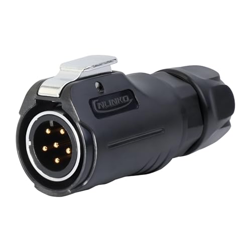 CNLINKO LP-12 6 Pin Connector IP68 Waterproof Circular Electrical Plug for Outdoor Equipment Solar Industrial Machinery DC 12V M12 2-8 Pin Male Plug and Female Plug (6-Pin) - size: 6-Pin, style: Metal-reinforced Kit