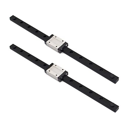 MGN12H 400mm Premium Linear Rail Guide 2pcs MGN12 Linear Slide 8mm for 3D Printer and CNC Machine Upgrade (2pcs/Pack) - color: Black MGN12H 2 Rail + 2 Carriage block, size: 400mm