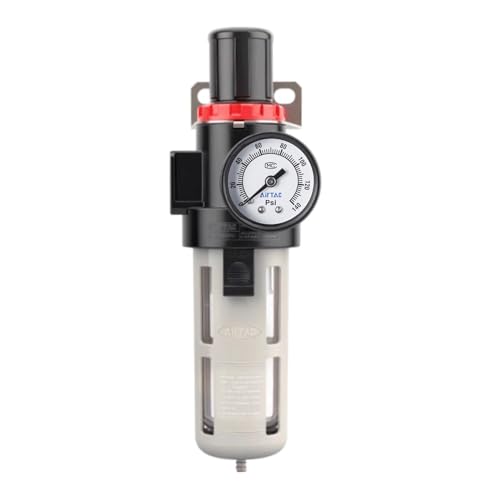 Compressed Air Pressure Filter Regulator Airtac BFR4000-C 1/2'' NPT 0-140 PSI Combo Piggybac Adjustable,Bracket,Gauge Semi-Auto Drain - size: BFR4000C-1/2"NPT