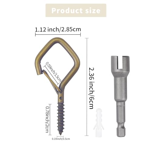 100 PCS Bronze Eye Screw Hooks for Hanging Heavy Duty with Safety Buckle.Metal Ceiling Hooks for Hanging Plants Cup Wind Chime Bird Feeders Patio Lights At Indoor&Outdoor - color: Bronze, size: 100 Pieces