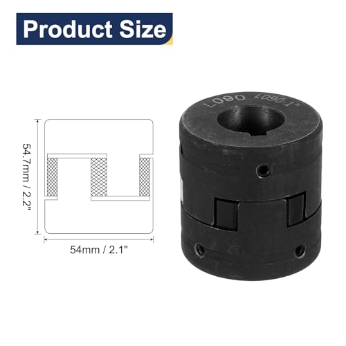 uxcell 1" to 1-1/8" L090 Flexible 3-Piece L-Jaw Coupling Coupler Set & Buna-N NBR Rubber Spider for Log Splitter Hybrid Equipment - size: 1" to 1-1/8", style: L090