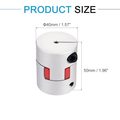 MECCANIXITY Aluminum Shaft Coupling 6mm to 8mm Flexible Spider Coupling L50mm x D40mm Coupler Jaw Spider Shaft Joint Connector for 3D Printers DIY Encoder CNC Router Milling Machine - size: 6mm to 8mm