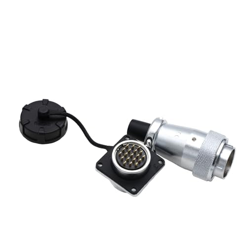 Weipu WS24 19Pin Male Female Plug Socket Aviator Connector Industrial Connector Automotive Bulkhead Solder High Voltage Power Cable 18AWG Panel Mount - color: Male Plug and Female Socket, size: 19 Pin