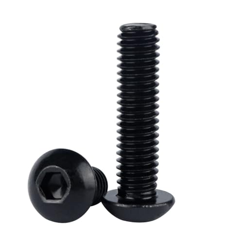 #8-32 x 1 Button Head Screws Socket Cap Bolts 304 Stainless Steel 18-8, Allen Hex Drive, UNC Fully Machine Thread, 50Pcs Black - color: Black, size: #8-32 x 1" (50PCS)