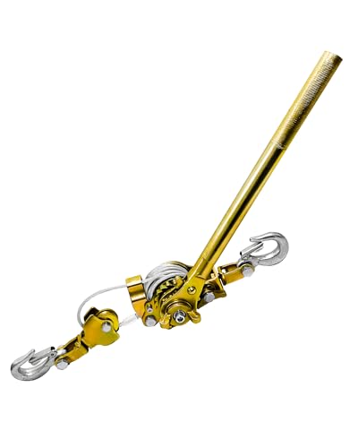 Cable Hoist Come Along Winch Ratchet Puller with 2 Hooks 2 Ton - size: 2T-7FT