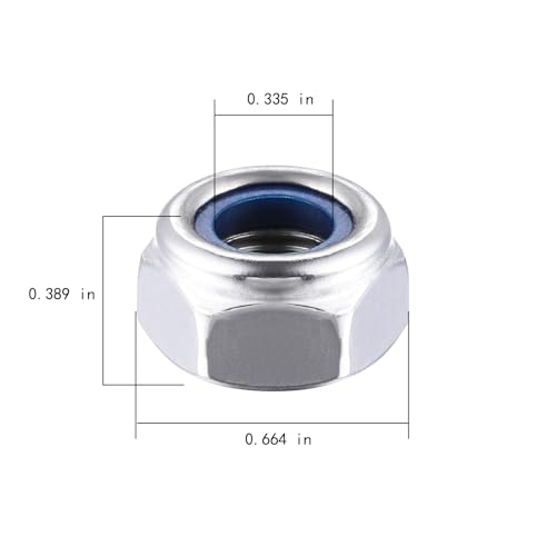 Wensilon(20pcs) M10 Self Clinching Nuts 304 Stainless Steel Self-Lock Nylon Inserted Hex Lock Nuts - size: M10
