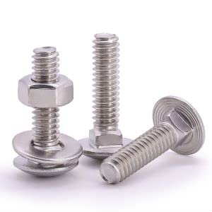 1/2-13 x 3-1/2" (4 Sets) Carriage Bolts Screws with Nuts and Washers Hardware Kits, 304 Stainless Steel 18-8, Round Head Carriage Bolts Sets, Square Neck, Fully Threaded - size: 1/2-13 x 3-1/2"