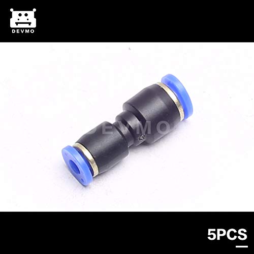DEVMO 5PCS 4mm To 6mm Tube Air Pneumatic Push In Straight Gas Fittings Plastic Quick Connectors Fitting - size: 4mm To 6mm Tube