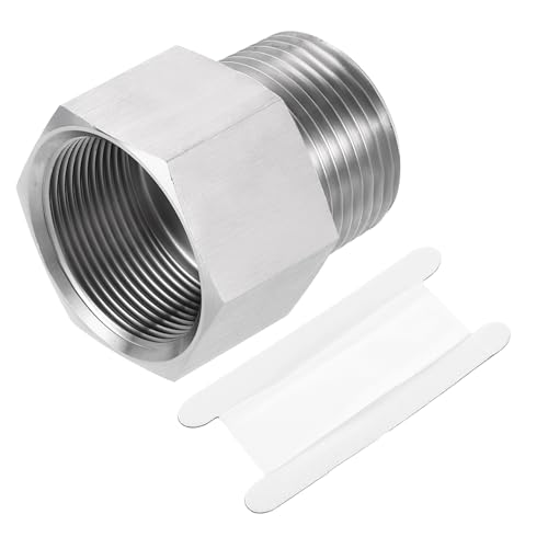 uxcell Pipe Fitting Reducing Adapter, 1" NPT Male x M33 Female 304 Stainless Steel Reducer Connector for Water Oil Air Pressure Gauge, Silver - size: 1" NPT x M33