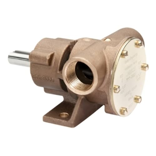 Jabsco 777-9001 Marine Pulley Driven Flexible Impeller Pedestal Mount Pump (62-GPM, Neoprene Impeller, Full Cam, Face Seal, 1" NPT Ports), Bronze