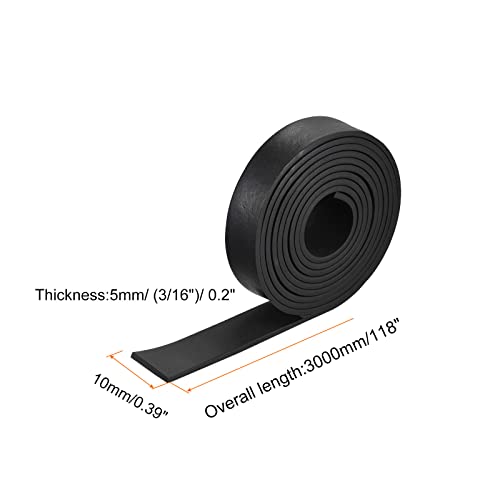 uxcell EPDM Rubber Foam Sheet Strips 3/16" T x 0.39" W x 118" L, Neoprene Rubber Sheet Rolls for DIY Gasket, Sealing Padding, Reduce Vibration Mat - size: 3/16"T x 0.39"W x 118"L