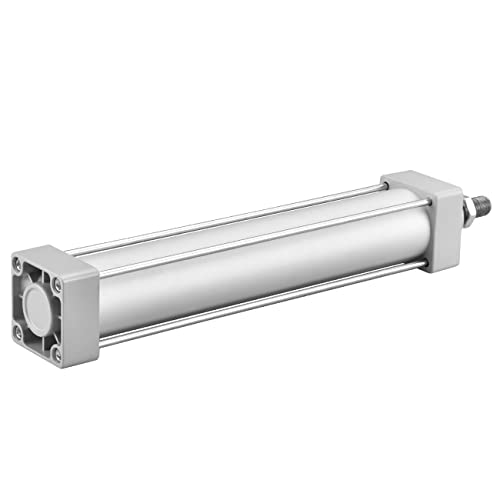 Heschen Tie-Rod Pneumatic Air Cylinder, SC 50-250, 50mm Bore, 250mm Stroke, PT 1/4 Port, Double Acting, Adjustable Cushion, Self-Lubricating Actuator for Industrial & Woodworking - size: 250mm Stroke