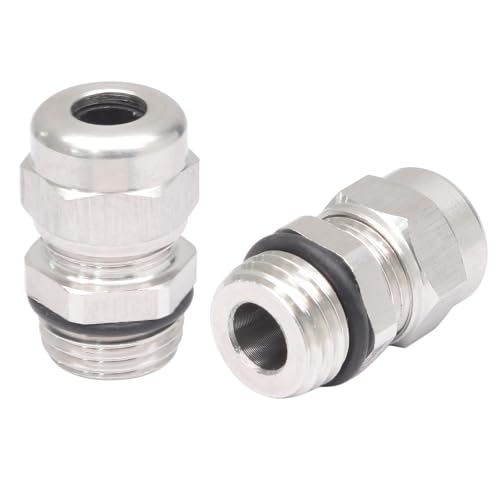 Biaungdo 2 Pack NPT 3/8" Cable Gland Waterproof, Adjustable 4-8 mm - size: NPT 3/8"