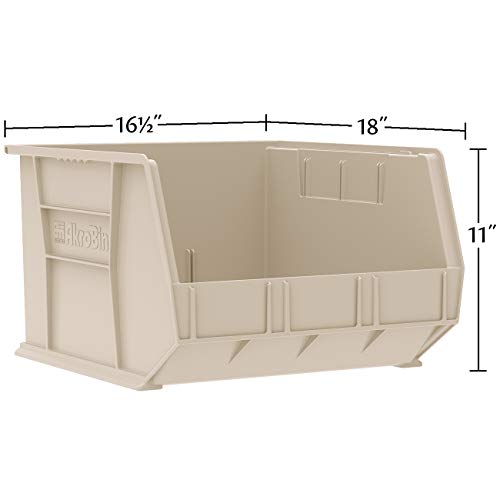 Akro-Mils AkroBins Stackable Plastic Storage Organizer Bins, Black, 3-Pack - color: Black