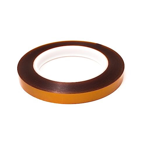 Bertech - PPTDE-1/2 Double Sided Polyimide Tape, 1 Mil Thick, 1/2 Inches Wide x 36 Yards Long, Silicone Adhesive on Both Sides, 3 Inch Core, RoHS and REACH Compliant - size: 0.5 Inches
