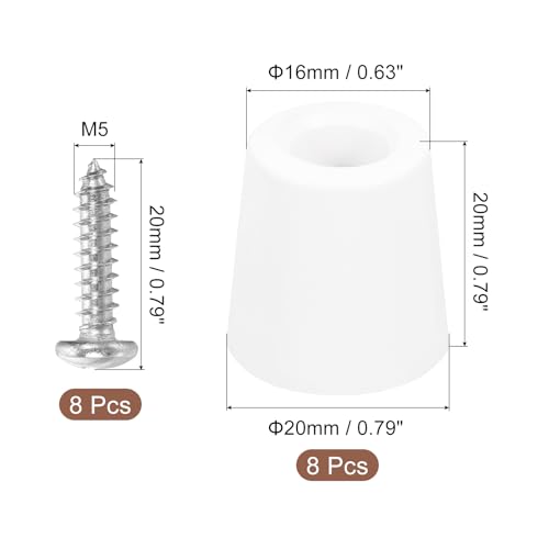 uxcell 8Pcs Rubber Bumper Feet, 0.79" H x0.79 W Round Pads with Stainless Steel Washer and Screws for Furniture, Appliances, Electronics - size: 0.79" H x0.79" W