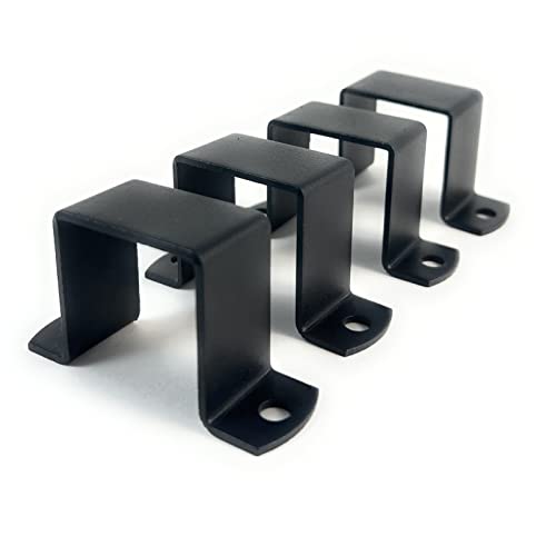 1x1" Square Tube Strap Clamp, Powder Coated Black, bracket clamp U-type - 4-Pack - size: 1"x1"
