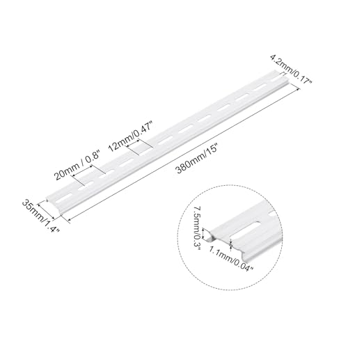 MECCANIXITY DIN Rail Slotted Aluminum Mounting Guide 15 Inch x 1.4 Inch x 0.3 Inch for Equipment Installation Pack of 5 Pcs - size: 15 Inch x 1.4 Inch