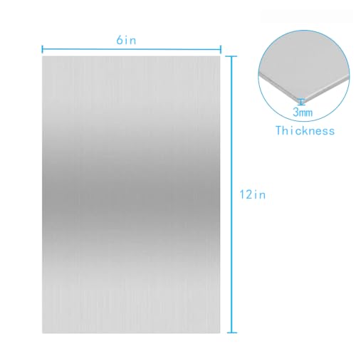 430 Stainless Steel Metal Plates,Suitable for Installation Plate Walls, Suitable for Metal Plates in processes, Kitchens, and Offices (2, 3mm Thick-6inch x 12inch) - size: 3mm Thick--6inch x 12inch