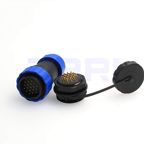 HE29 19pin Threaded Cable Connector Chassis Panel Mount Male Plug Female Socket Waterproof Circular Aviation Connector(19 pin) - size: 19 pin