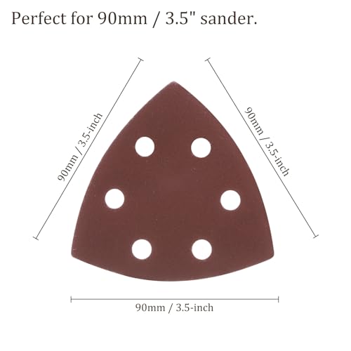 50pcs Mouse Sander Detail Sandpaper 800Grit 3-1/2" Triangle - size: 800 grit