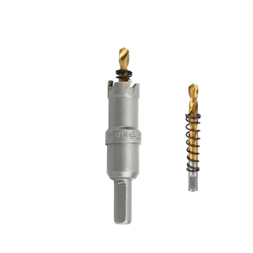 3/4''(19mm) TCT Hole Saw Kit,Tungsten Carbide Hole Saw Drill Bit with Titanium-Plated Pilot Drill bit for Hard Metal,Alloy,Aluminum,Stainless Steel,Plastic,Iron - size: 3/4''(19mm)